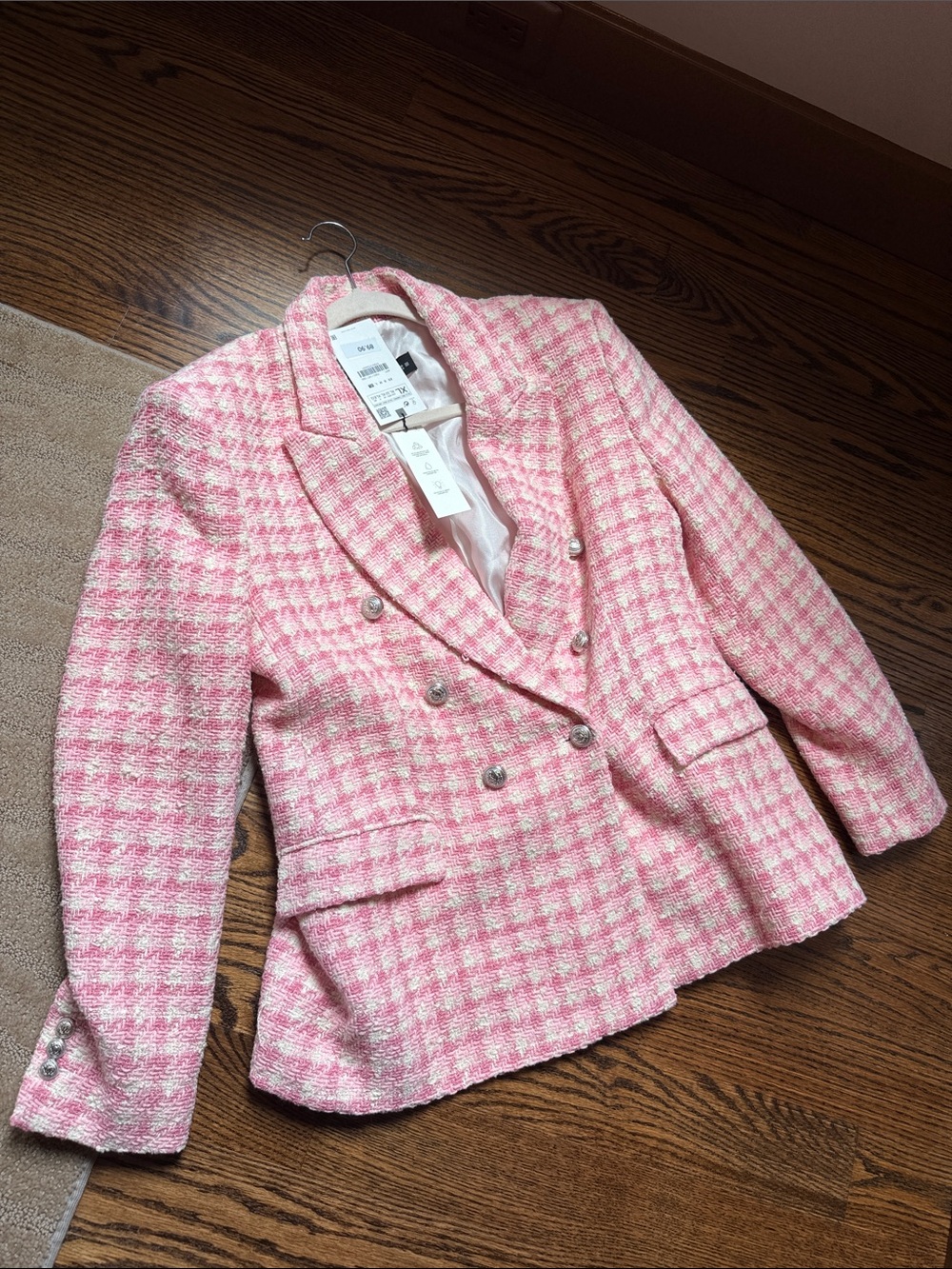 Zara Tweed Double-Breasted Blazer - Picture 14 of 17